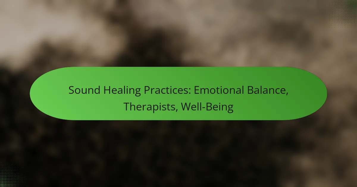 Sound Healing Practices: Emotional Balance, Therapists, Well-Being
