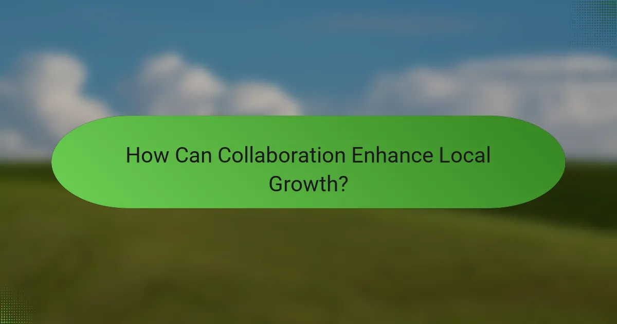 How Can Collaboration Enhance Local Growth?