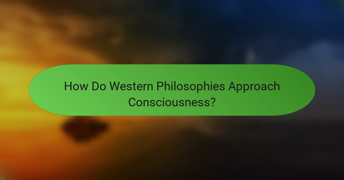 How Do Western Philosophies Approach Consciousness?
