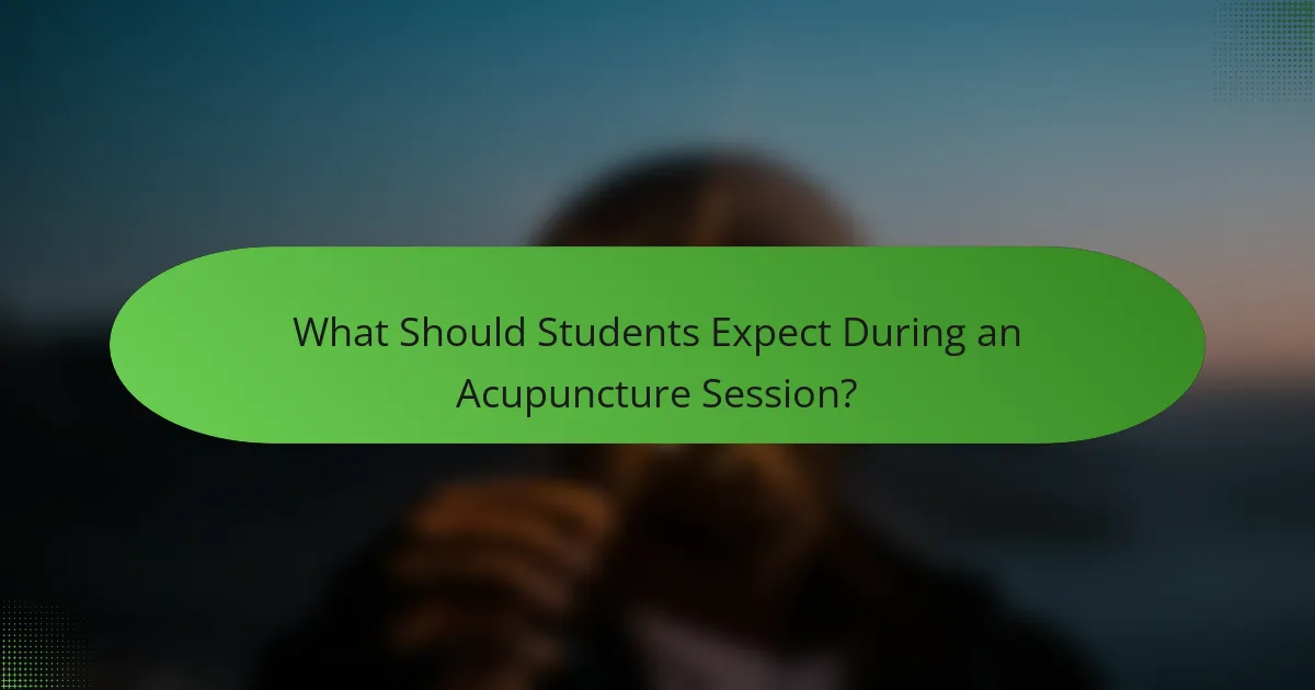 What Should Students Expect During an Acupuncture Session?
